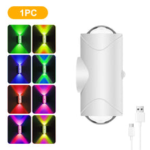 LED Motion Sensor Wall Sconce Lights, 3 Modes, 8 Lighting Colors, USB Rechargeable Magnetic Night Lamp for Bedroom