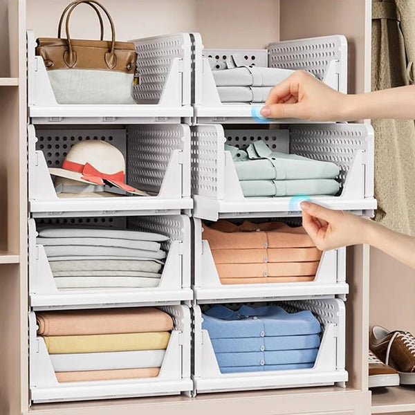 Multi-purpose Storage Basket Stackable Clothes Storage Rack Drawer Close