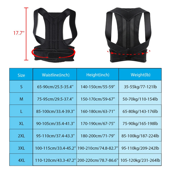 Back Brace Posture Corrector for Women & Men, Adjustable Back Lumbar Support Belt