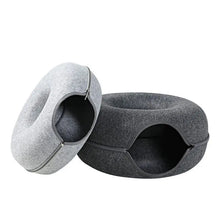 Donut Cat Bed Interactive Tunnel Pet Felt Indoor Toys Cats House Kitten Training Toy