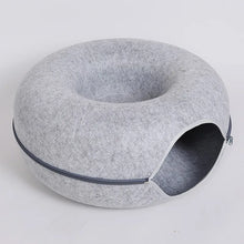 Donut Cat Bed Interactive Tunnel Pet Felt Indoor Toys Cats House Kitten Training Toy