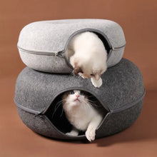 Donut Cat Bed Interactive Tunnel Pet Felt Indoor Toys Cats House Kitten Training Toy