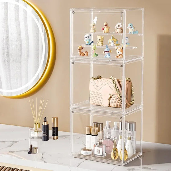 Clear Display Box Stackable Plastic Dustproof Storage