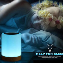 Bedside Table Lamp Dimmable RGB Nightstand Lamp 1500mAh Modern Decorative Light