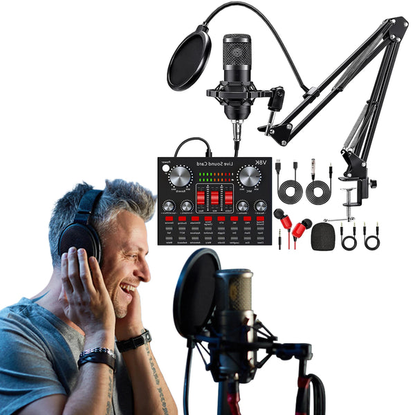 All-in-One Recording Equipment Audio Mixer Voice Changer Microphone Kit