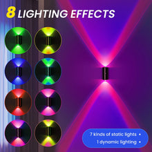 LED Motion Sensor Wall Sconce Lights, 3 Modes, 8 Lighting Colors, USB Rechargeable Magnetic Night Lamp for Bedroom