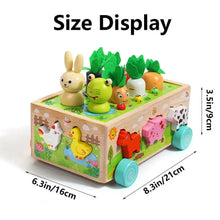Wooden Shape Assortment Matching Children Toys Animals Game Cart Montessori Education Building Blocks Kids