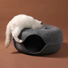 Donut Cat Bed Interactive Tunnel Pet Felt Indoor Toys Cats House Kitten Training Toy