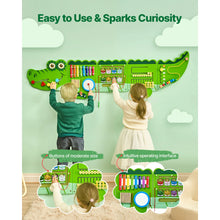 9-Activities Crocodile Kids Busy Hanging Board Toy Montessori Early Learning Puzzle Decor Panels Toys for Children