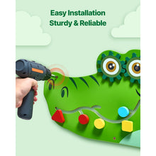 9-Activities Crocodile Kids Busy Hanging Board Toy Montessori Early Learning Puzzle Decor Panels Toys for Children