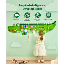 9-Activities Crocodile Kids Busy Hanging Board Toy Montessori Early Learning Puzzle Decor Panels Toys for Children
