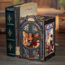 CUTEBEE 3D Puzzle DIY Book Nook Kit Wooden Dollhouse with Light Miniature Model Child Adult Toys for Count Cat's Study