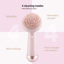 Electric Silicone Facial Brush Cleaner Vibration Roller Massage Pore Cleansing Instrument