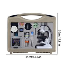 Children Beginner Microscope Set Kid Microscope Kit with 100X-1200X Microscope Children Experiment Toy LED Light Adjustable for
