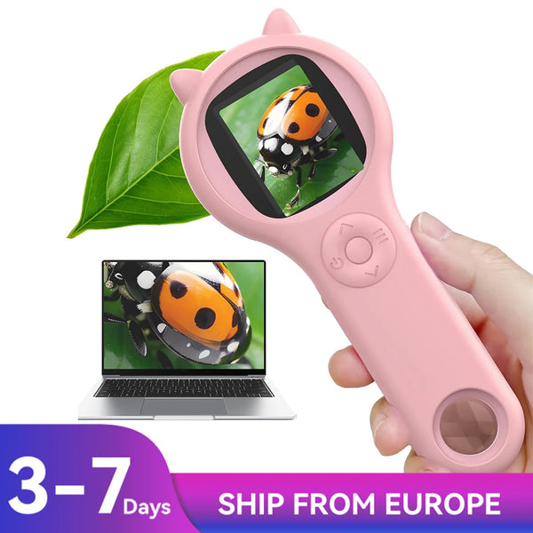 Kids Microscope Portable Handheld Magnifying Digital Microscope for Children Educational Science Toys