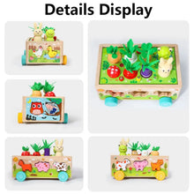 Wooden Shape Assortment Matching Children Toys Animals Game Cart Montessori Education Building Blocks Kids