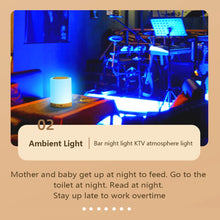 Bedside Table Lamp Dimmable RGB Nightstand Lamp 1500mAh Modern Decorative Light