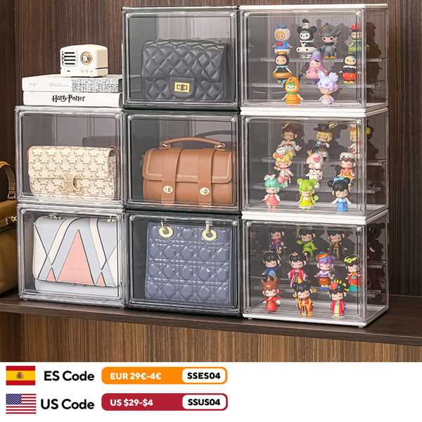 Clear Display Box Stackable Plastic Dustproof Storage