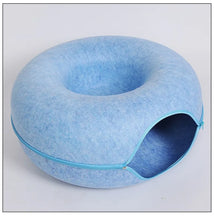 Donut Cat Bed Interactive Tunnel Pet Felt Indoor Toys Cats House Kitten Training Toy