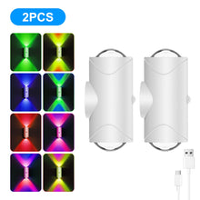 LED Motion Sensor Wall Sconce Lights, 3 Modes, 8 Lighting Colors, USB Rechargeable Magnetic Night Lamp for Bedroom