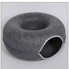 Donut Cat Bed Interactive Tunnel Pet Felt Indoor Toys Cats House Kitten Training Toy