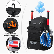 Baseball Equipment Bag Baseball Backpack with Shoe Compartment