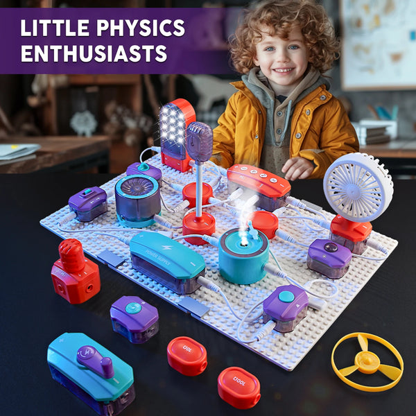 Science Circuit for Kids DIY Electronics Exploration Kit 150+ Project Physics Experiment Circuit Board Educate Toy Ages 6+