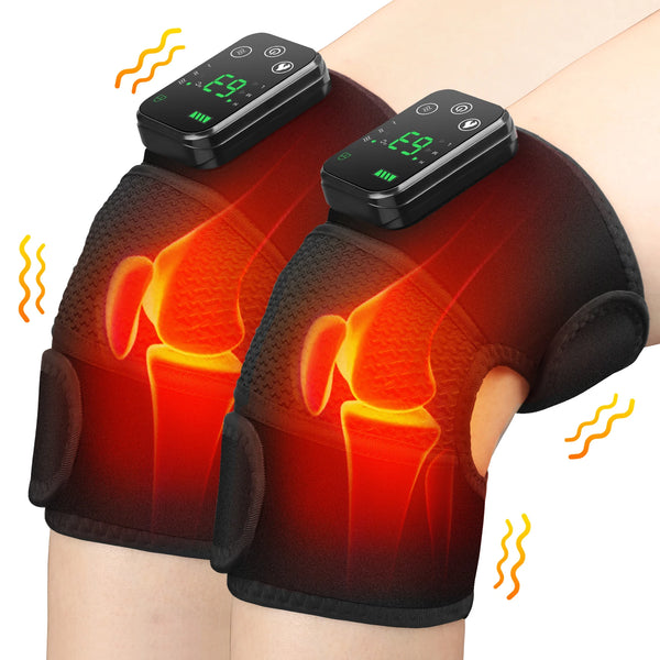 Thermal Knee Massager 3 in 1 Shoulder Knee Elbow Heating Massage Support Brace Rechargeable Vibration Pad