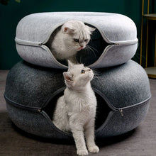 Donut Cat Bed Interactive Tunnel Pet Felt Indoor Toys Cats House Kitten Training Toy