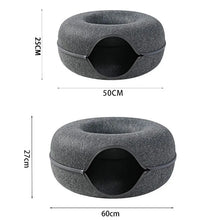 Donut Cat Bed Interactive Tunnel Pet Felt Indoor Toys Cats House Kitten Training Toy